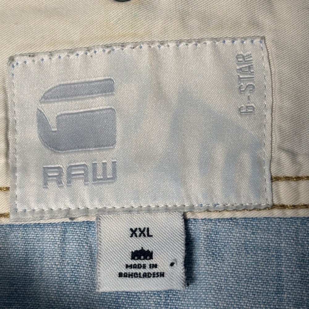 G-Star Raw Denim Vest Mens XXL Blue Distressed Wolker Shirt D00435 - Picture 6 of 15